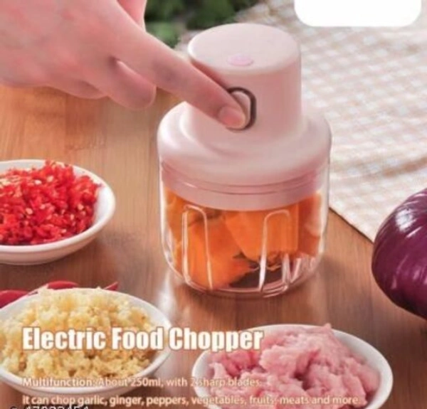 Wireless Electric Chopper with USB Charging Premium Stainless Steel Tool - Free Size, Pink, Plastic, Electric Chopped, Pack of 1
